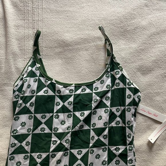 NWT Lisa Says Gah Elsa Slip Dress - SMALL - Floral Quilt Boonville Green - Picture 5 of 6
